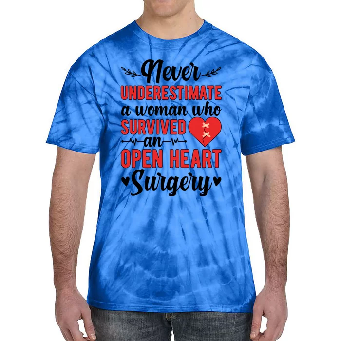 A Who Survived Open Heart Surgery Recovery Gift Tie-Dye T-Shirt