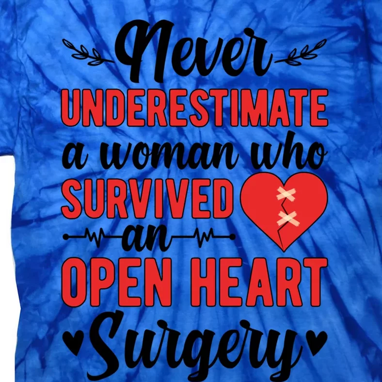 A Who Survived Open Heart Surgery Recovery Gift Tie-Dye T-Shirt