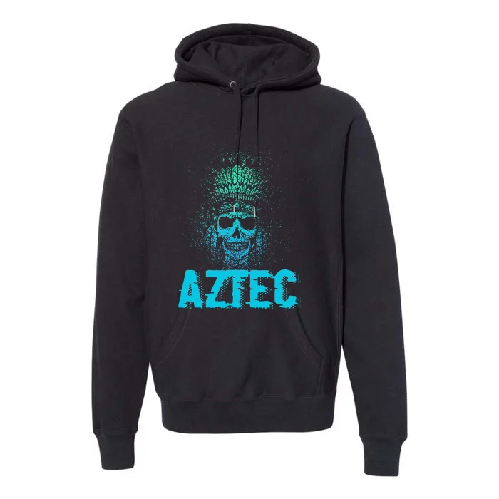 Aztec Warrior Skull Skeleton Archeology Ancient Civilization Premium Hoodie