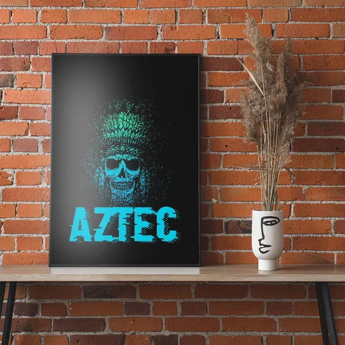 Aztec Warrior Skull Skeleton Archeology Ancient Civilization Poster