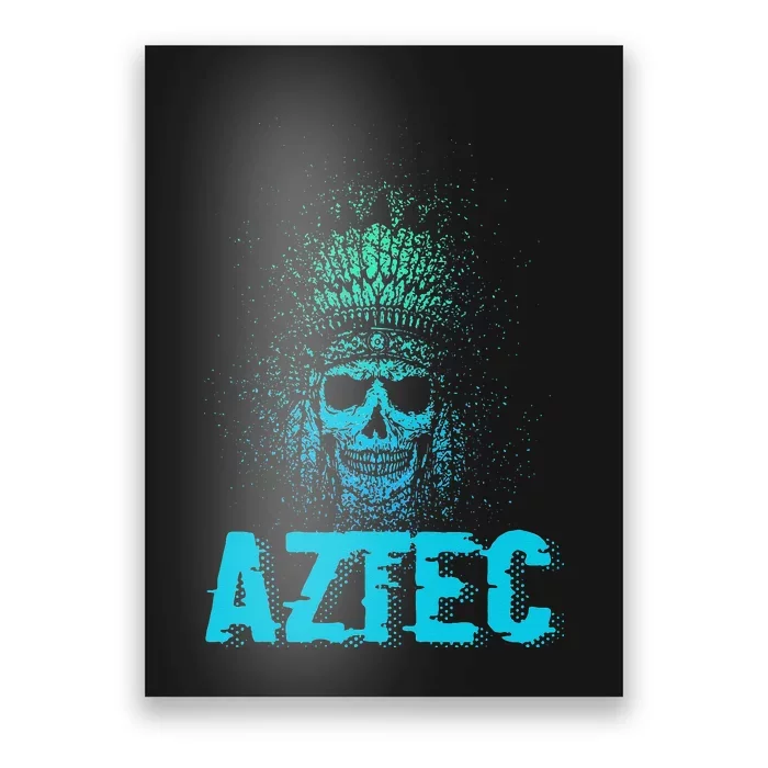 Aztec Warrior Skull Skeleton Archeology Ancient Civilization Poster