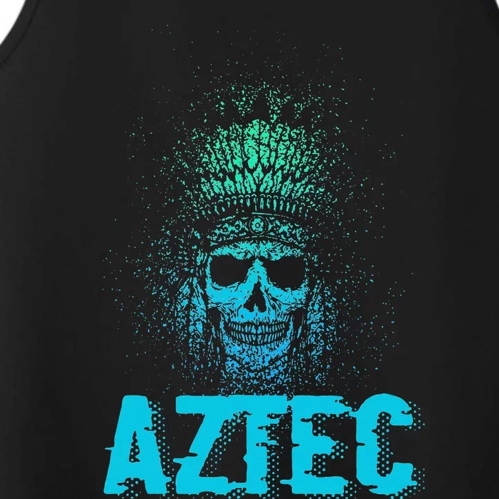 Aztec Warrior Skull Skeleton Archeology Ancient Civilization Performance Tank