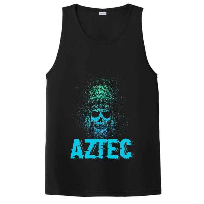 Aztec Warrior Skull Skeleton Archeology Ancient Civilization Performance Tank