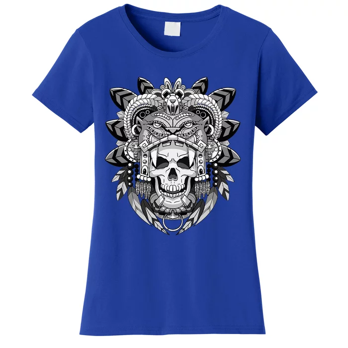 Aztec Warrior Skeleton Mexican Aztec Civilization Women's T-Shirt