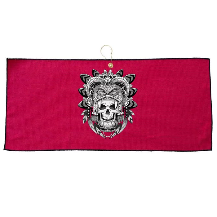 Aztec Warrior Skeleton Mexican Aztec Civilization Large Microfiber Waffle Golf Towel