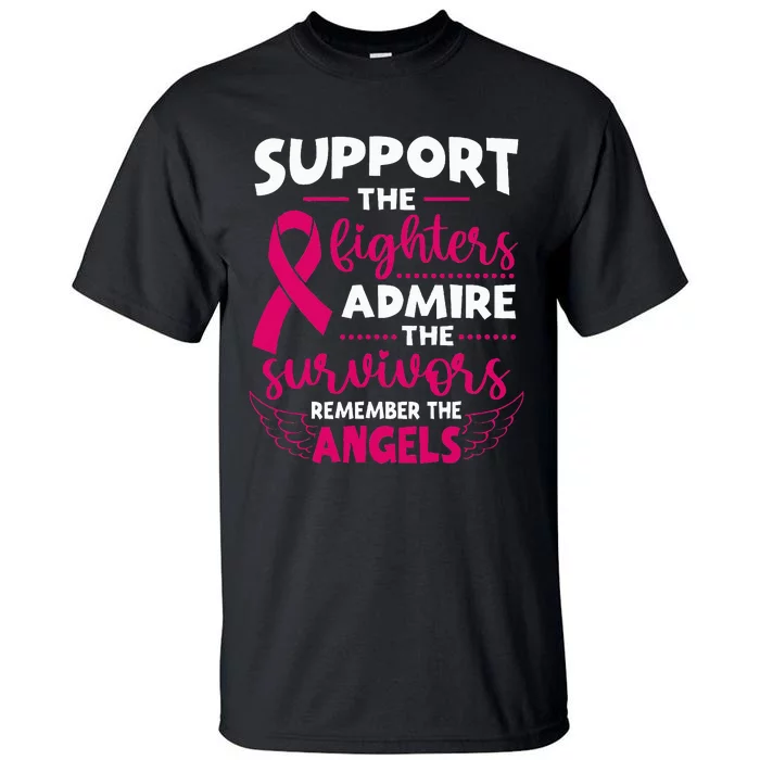 Angel Wing Support The Fighters Breast Cancer Awareness Tall T-Shirt