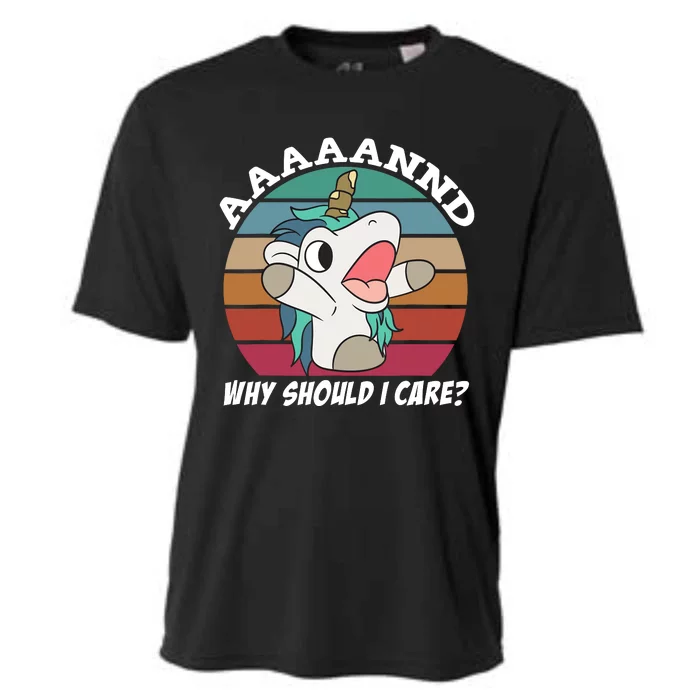 And Why Should I Care? Funny Sarcastic Unicorn Cooling Performance Crew T-Shirt