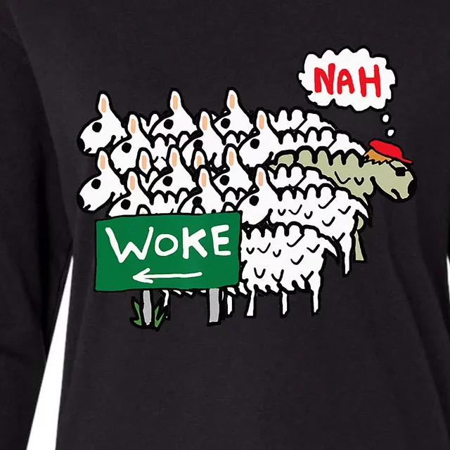 Anti Woke Sheep Womens Cotton Relaxed Long Sleeve T-Shirt