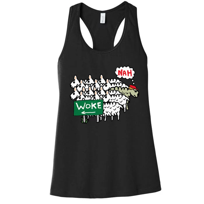 Anti Woke Sheep Women's Racerback Tank