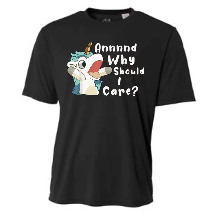 And Why Should I Care? Funny Sarcastic Unicorn Cooling Performance Crew T-Shirt