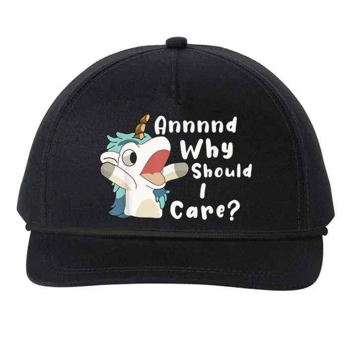 And Why Should I Care? Funny Sarcastic Unicorn Snapback Five-Panel Rope Hat