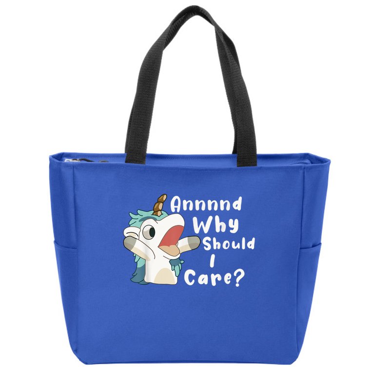 And Why Should I Care? Funny Sarcastic Unicorn Zip Tote Bag