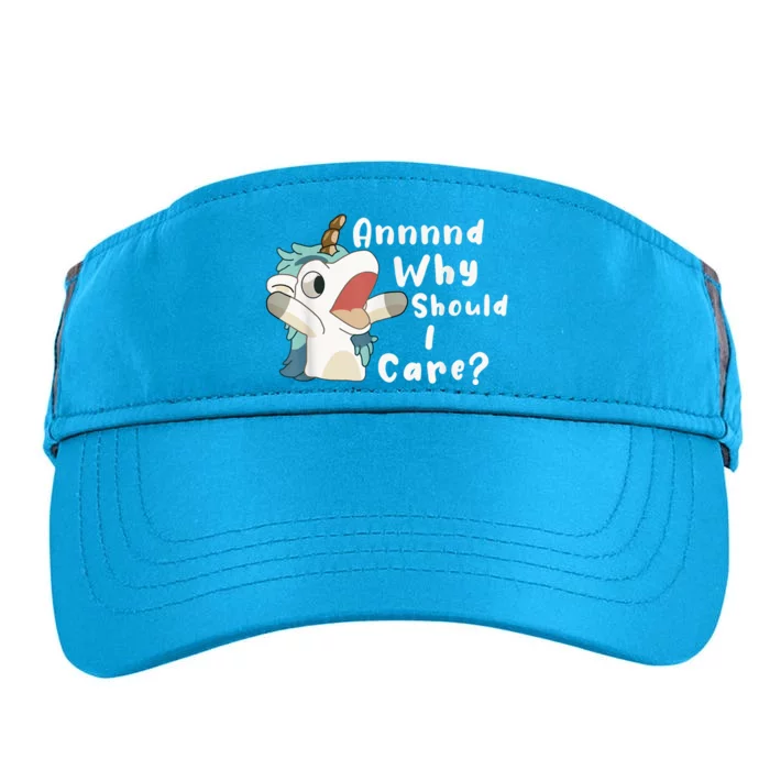 And Why Should I Care? Funny Sarcastic Unicorn Adult Drive Performance Visor