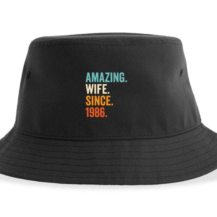 Amazing Wife Since 1986 37th Wedding Anniversary Sustainable Bucket Hat