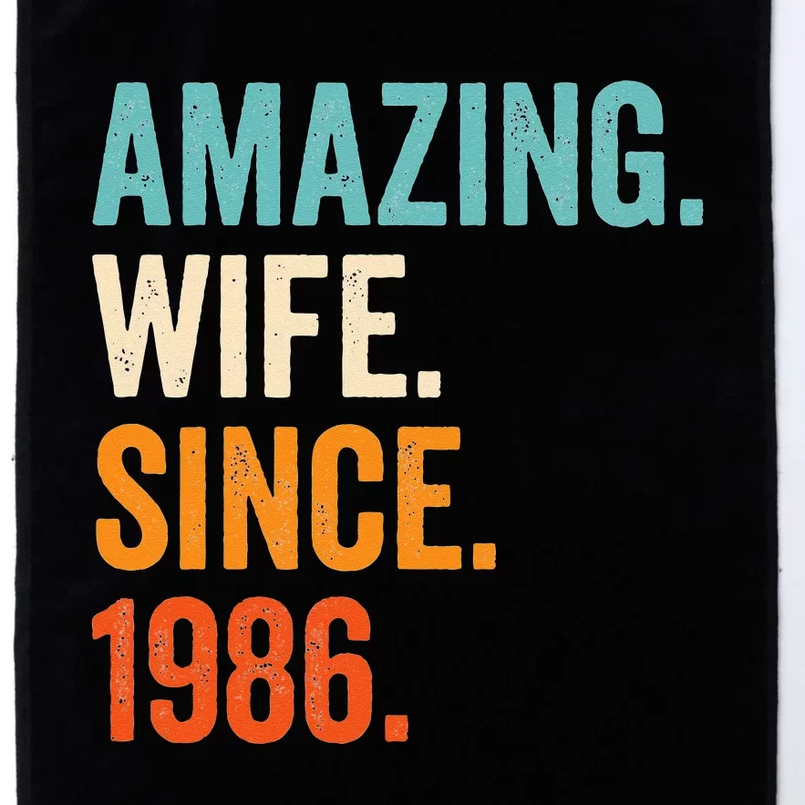 Amazing Wife Since 1986 37th Wedding Anniversary Platinum Collection Golf Towel