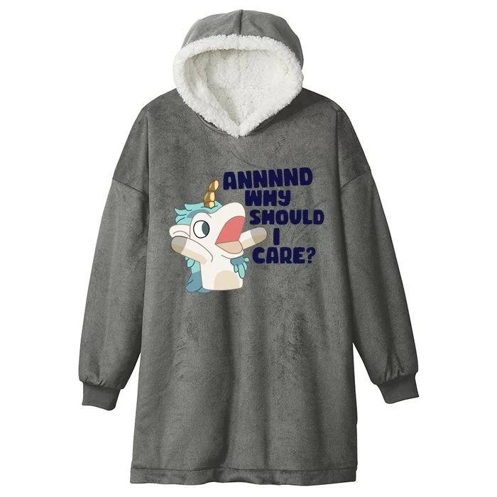 And Why Should I Care Funny Unicorn Hooded Wearable Blanket