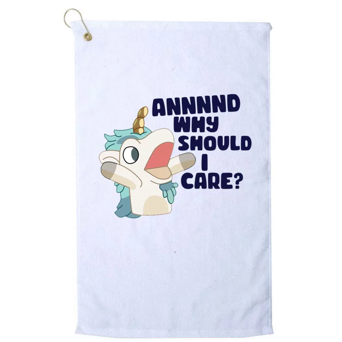 And Why Should I Care Funny Unicorn Platinum Collection Golf Towel