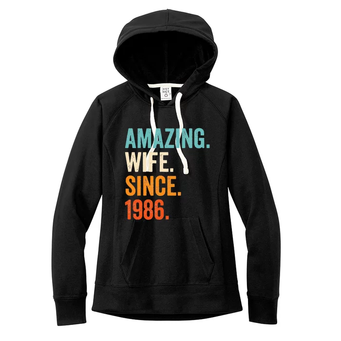 Amazing Wife Since 1986 37th Wedding Anniversary Women's Fleece Hoodie