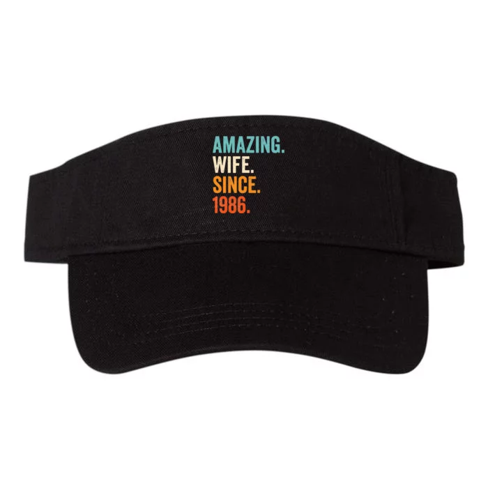 Amazing Wife Since 1986 37th Wedding Anniversary Valucap Bio-Washed Visor