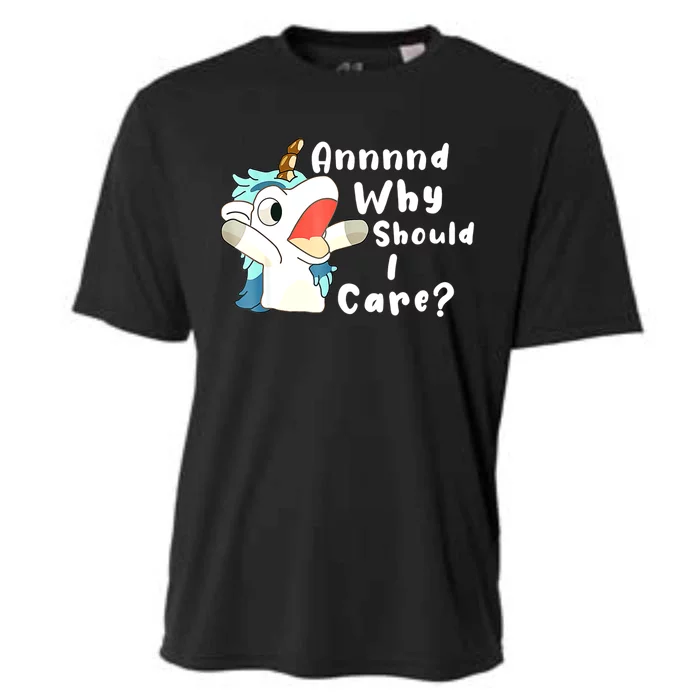 And Why Should I Care? Funny Sarcastic Unicorn Xmas Cooling Performance Crew T-Shirt