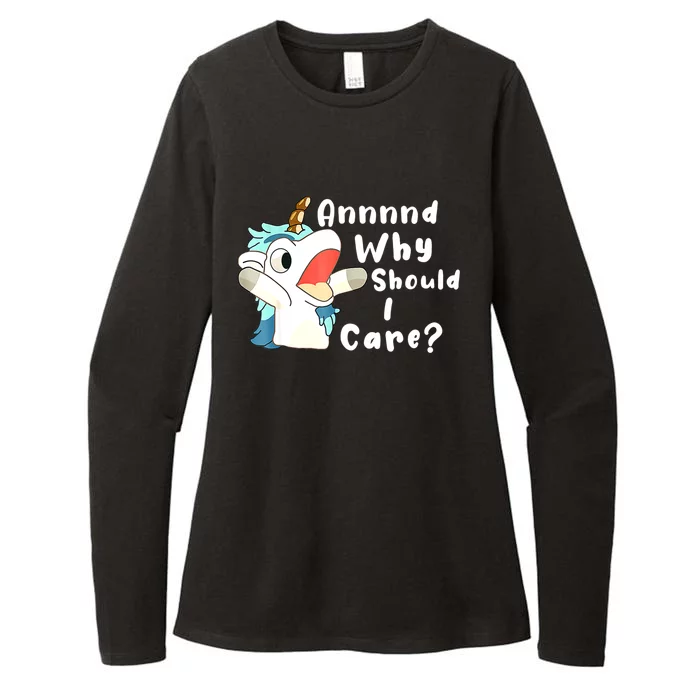 And Why Should I Care? Funny Sarcastic Unicorn Xmas Womens CVC Long Sleeve Shirt