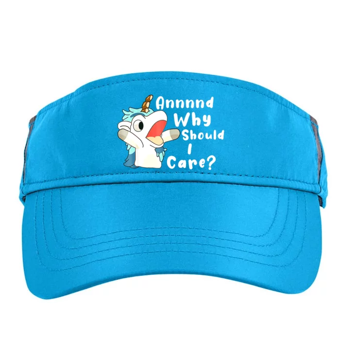 And Why Should I Care? Funny Sarcastic Unicorn Xmas Adult Drive Performance Visor