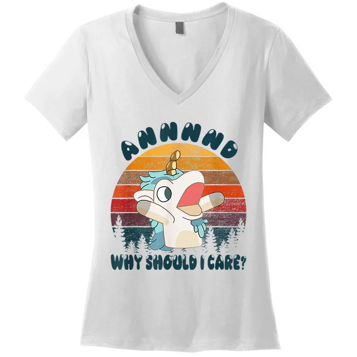 And Why Should I Care Unicorn Lover Women's V-Neck T-Shirt