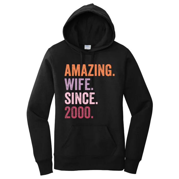 Amazing Wife Since 2000 24th Wedding Anniversary 24 Years Women's Pullover Hoodie