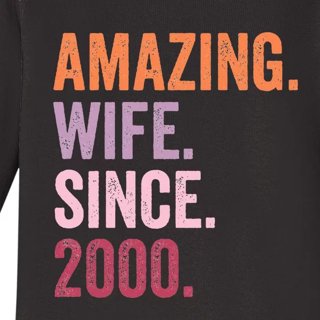 Amazing Wife Since 2000 24th Wedding Anniversary 24 Years Baby Long Sleeve Bodysuit