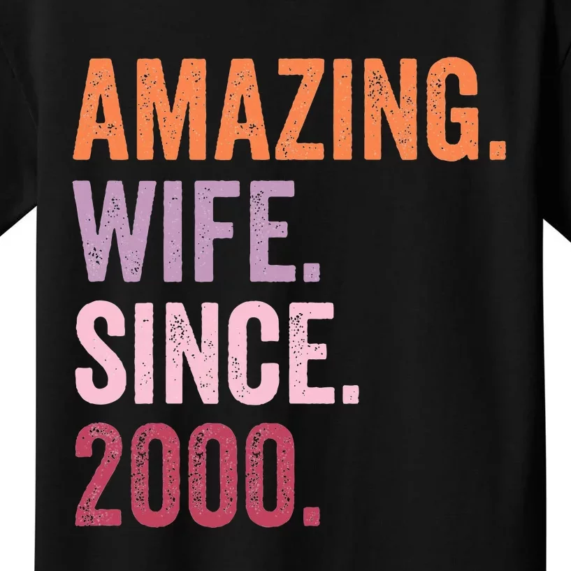 Amazing Wife Since 2000 24th Wedding Anniversary 24 Years Kids T-Shirt