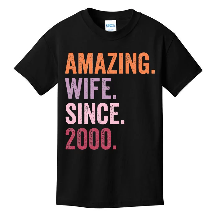 Amazing Wife Since 2000 24th Wedding Anniversary 24 Years Kids T-Shirt