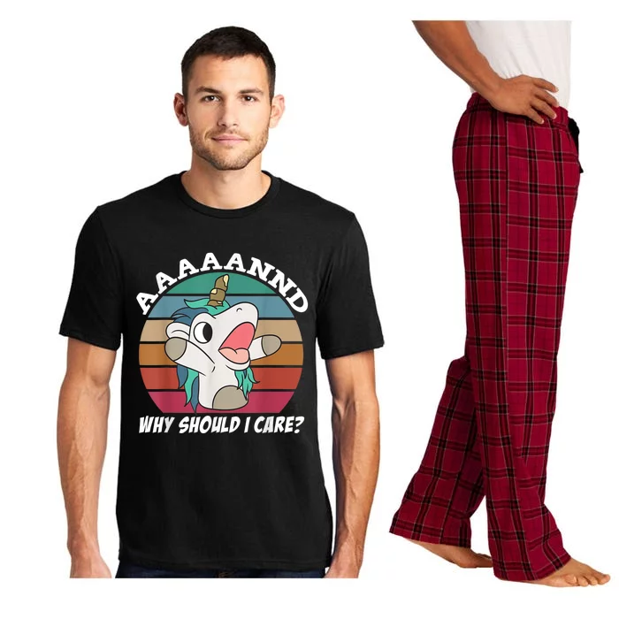 And Why Should I Care? Funny Sarcastic Unicorn Pajama Set