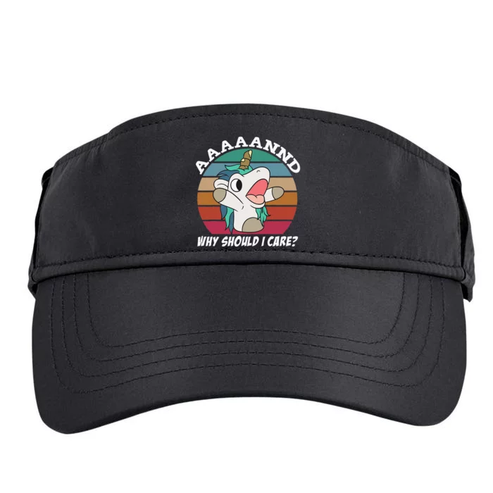 And Why Should I Care Funny Sarcastic Unicorn Adult Drive Performance Visor