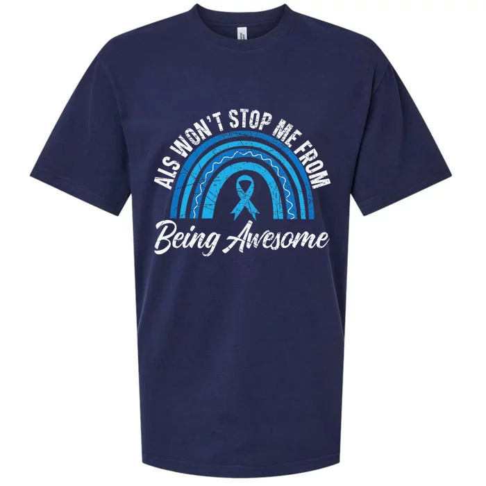 ALS Won't Stop Me From Being Awesome ALS Awareness Sueded Cloud Jersey T-Shirt