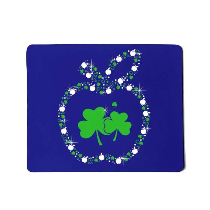 Apple With Shamrocks Teacher Happy St Patrick's Day Meaningful Gift Mousepad