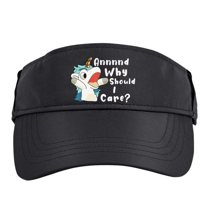 And Why Should I Care Funny Sarcastic Unicorn Xmas Adult Drive Performance Visor