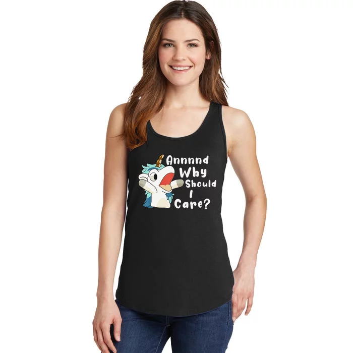 And Why Should I Care Funny Sarcastic Unicorn Xmas Ladies Essential Tank