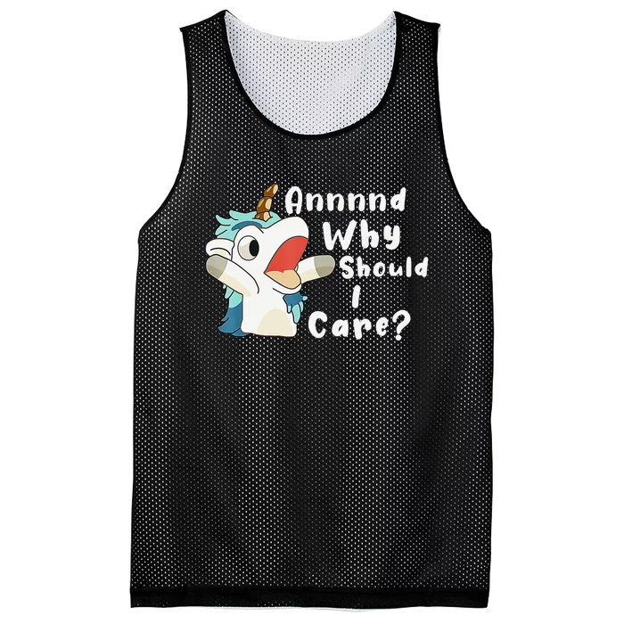 And Why Should I Care Funny Sarcastic Unicorn Xmas Mesh Reversible Basketball Jersey Tank