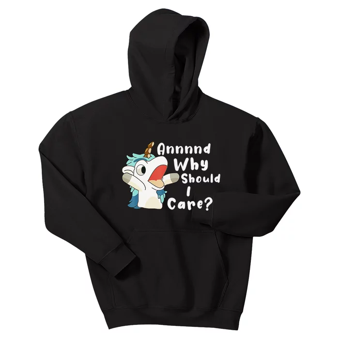 And Why Should I Care Funny Sarcastic Unicorn Xmas Kids Hoodie