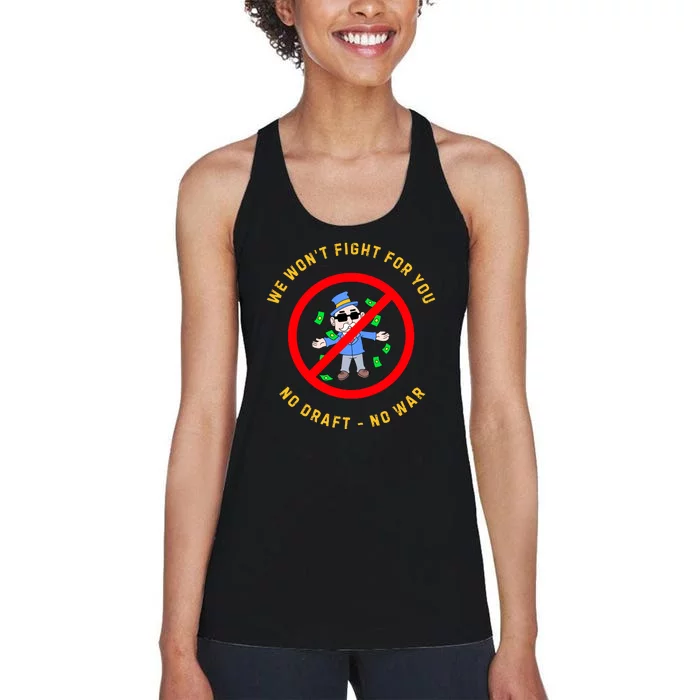 Anti War Selective Service Draft Vintage Peace Women's Racerback Tank