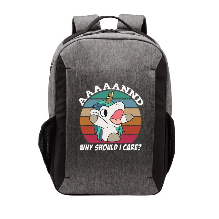 And Why Should I Care Funny Sarcastic Unicorn Vector Backpack