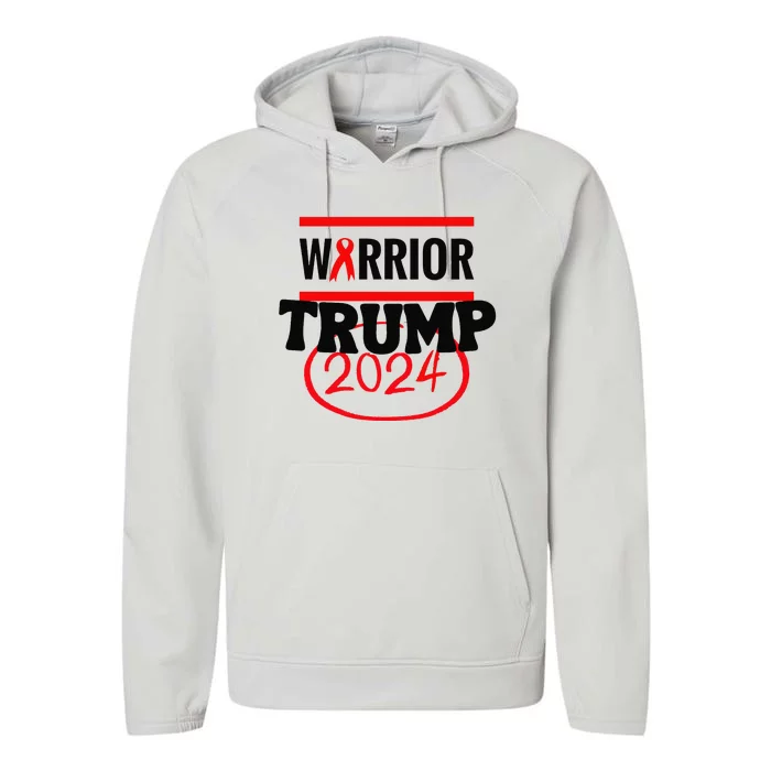 Awesome Warrior Trump 2024 Gift Performance Fleece Hoodie