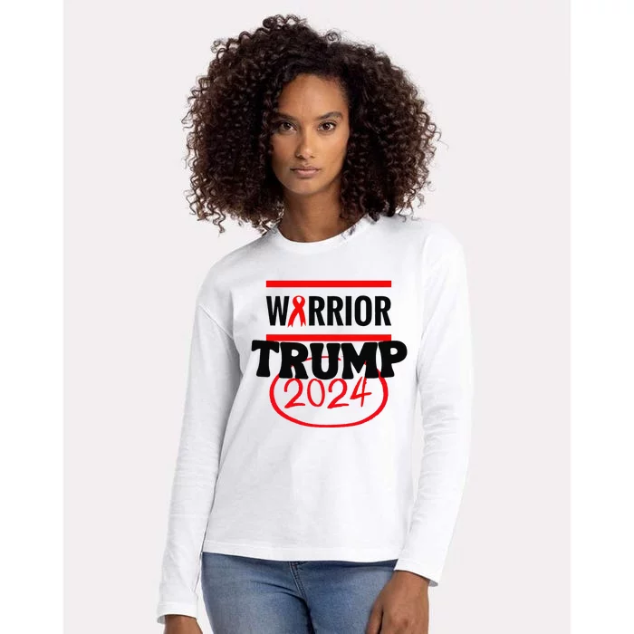 Awesome Warrior Trump 2024 Gift Womens Cotton Relaxed Long Sleeve T-Shirt