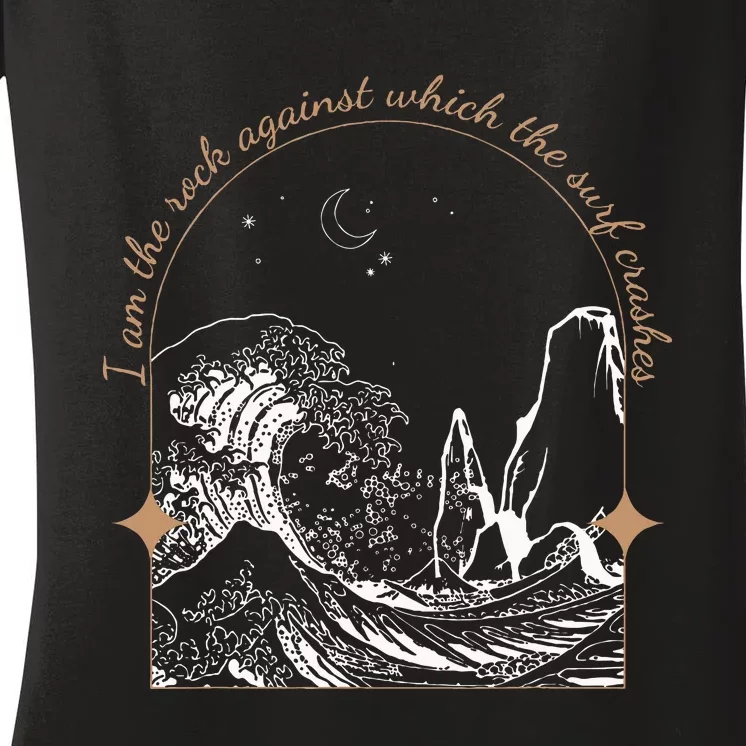 Against Which The Surf Crashes Women's V-Neck T-Shirt