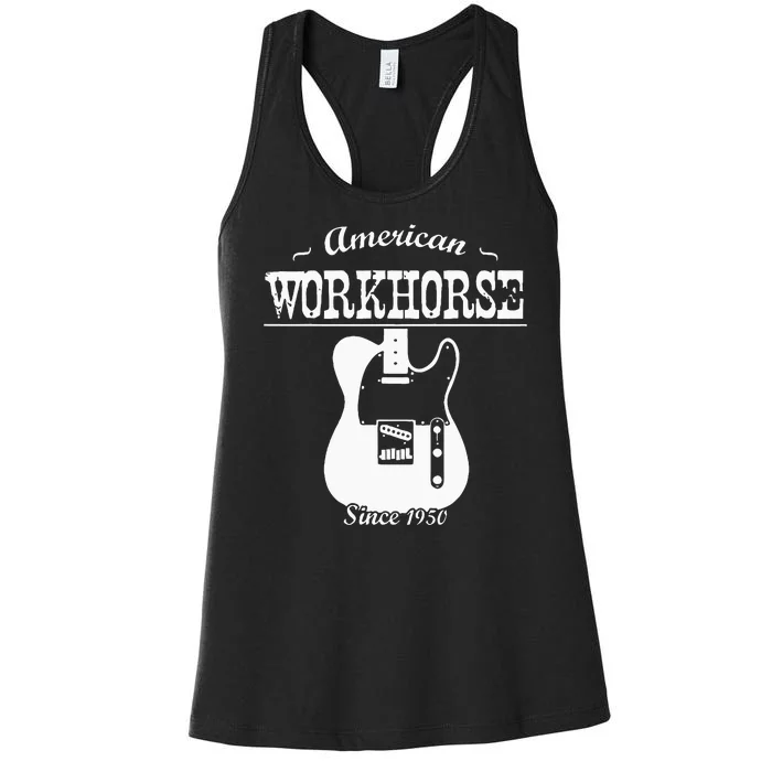 American Workhorse Telecaster Since 1950 Guitar Women's Racerback Tank