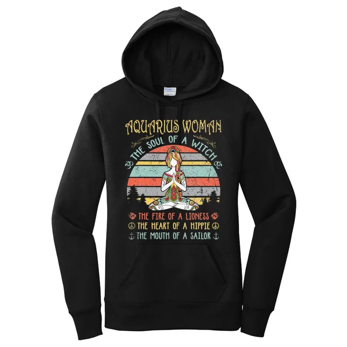 Aquarius Woman The Soul Of A Witch Vintage Birthday Women's Pullover Hoodie