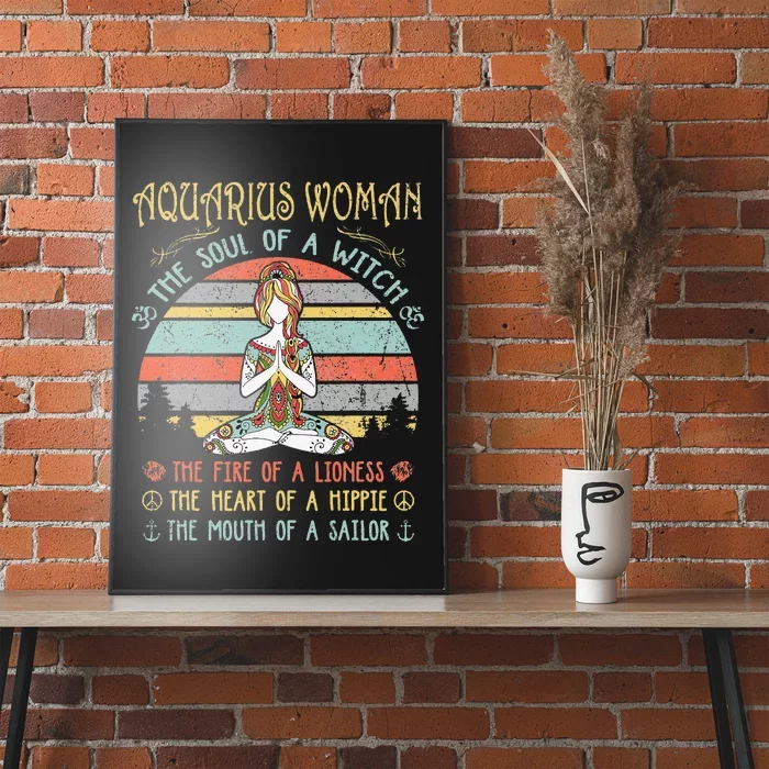 Aquarius Woman The Soul Of A Witch Vintage Birthday Poster