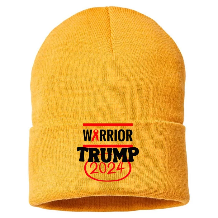 Awesome Warrior Trump 2024 Gift Sustainable Knit Beanie