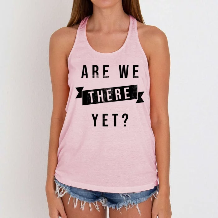 Are We There Yet Travel Road Trip Women's Knotted Racerback Tank