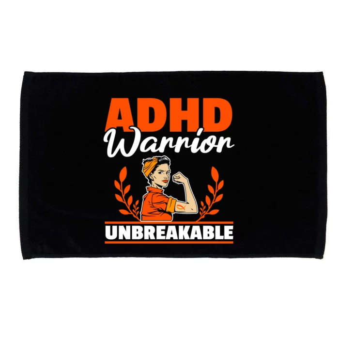 Adhd Warrior Unbreakable Nuerodiversity Think Differently Gift Microfiber Hand Towel